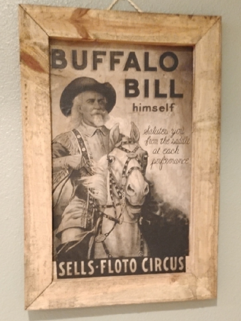 Buffalo David Bitton Sepia Western Poster Print in Rustic Frame